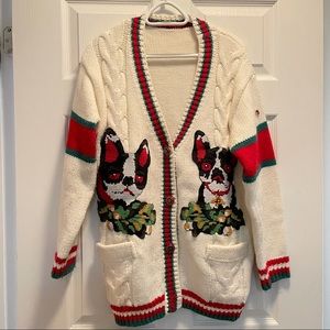 Bulldog cute sweater cardigan